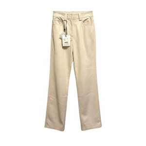 Marella Kiota Pants Coated Straight-Leg Cream Size 2 New With tags